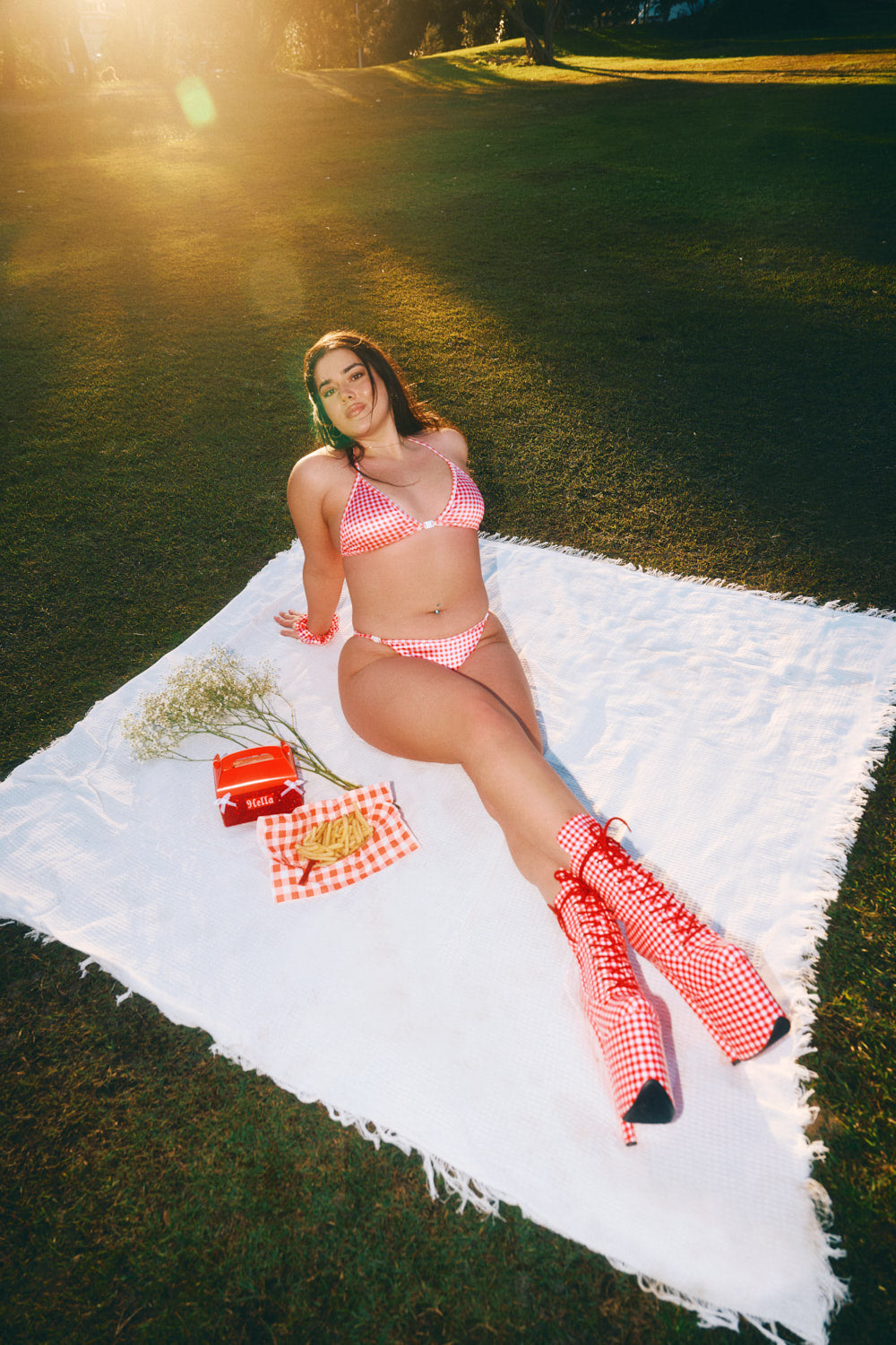 HOAH Bikini Miami Clasp Bottoms - Gingham - LIMITED ED.