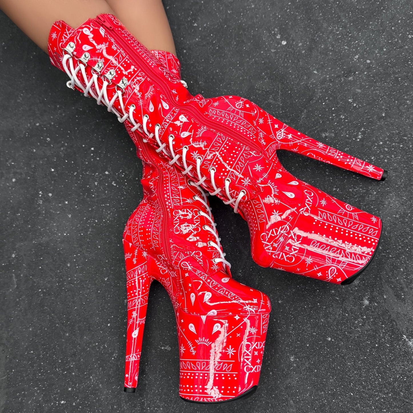 Drop it Like its THOT - Calf Boot - 8INCH - Red