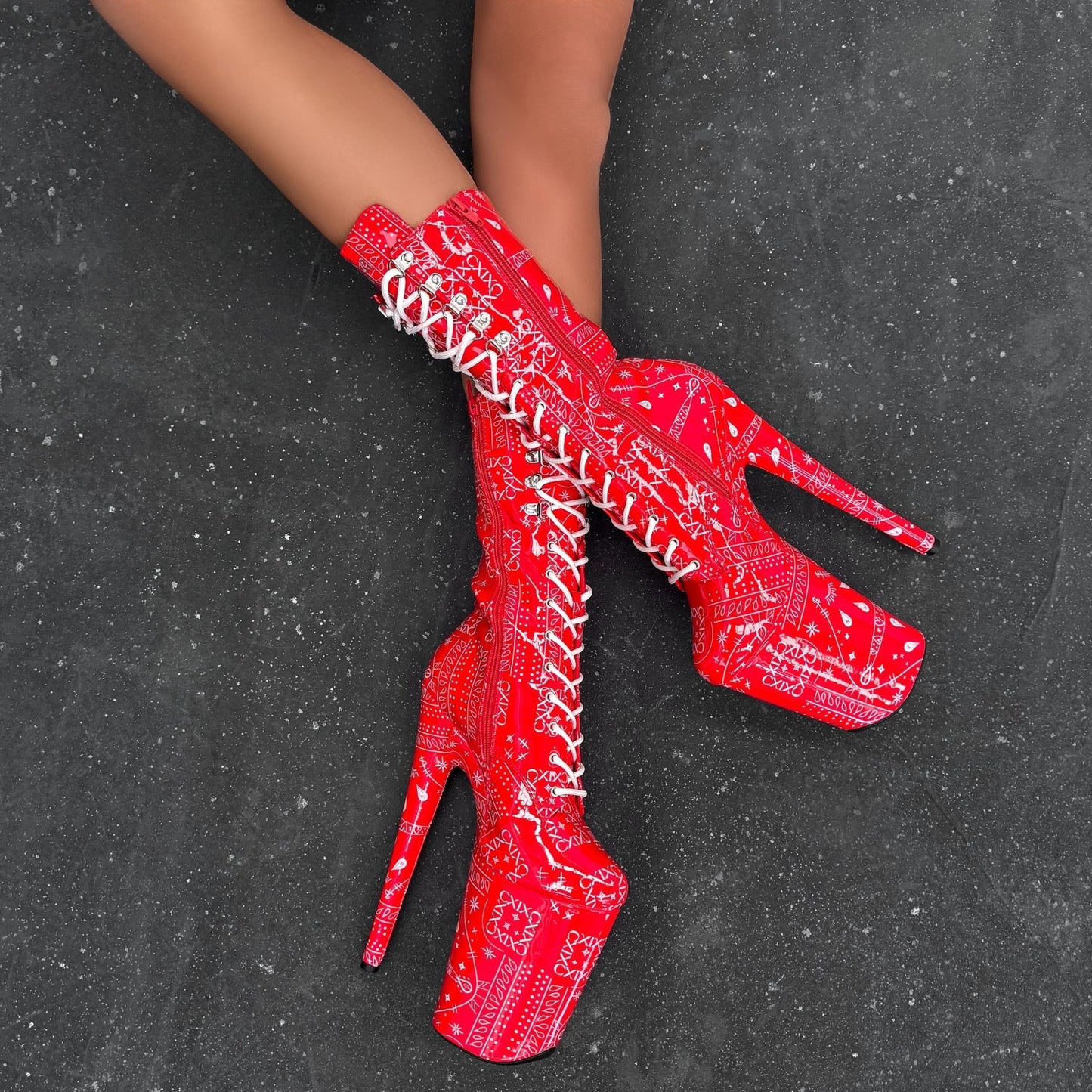 Drop it Like its THOT - Calf Boot - 9INCH - Red