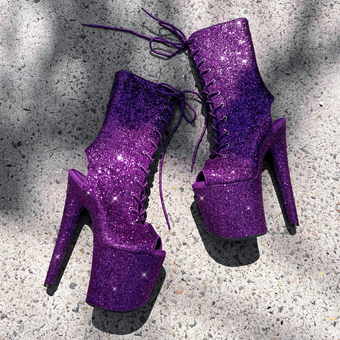 The Glitterati Xtra - OHOT Boot - DARK PURPLE - 8INCH