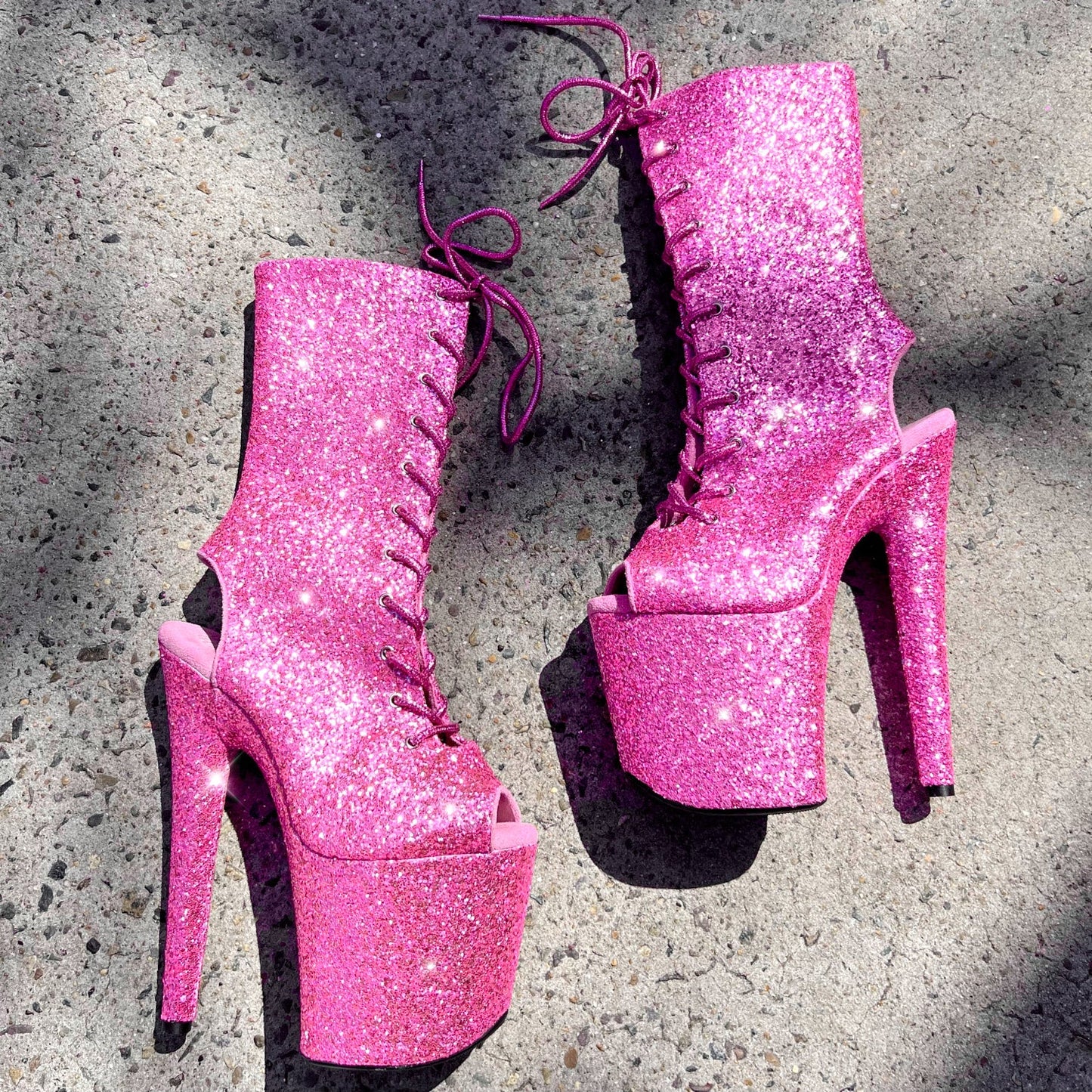 The Glitterati Xtra - OHOT Boot - LOVERGIRL PINK - 8INCH