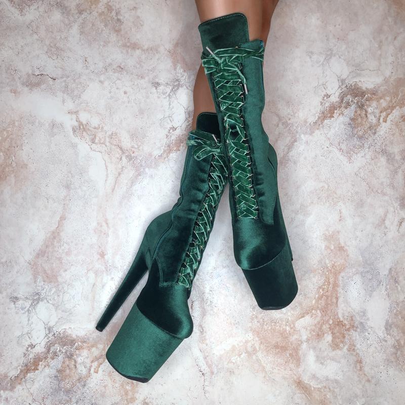 BabyDoll Velvet NY Gangster - 8 INCH, stripper shoe, stripper heel, pole heel, not a pleaser, platform, dancer, pole dance, floor work