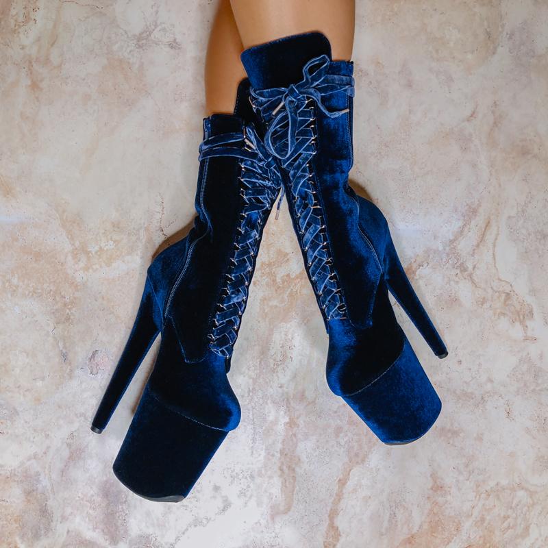 BabyDoll Velvet Old Money - 8 INCH, stripper shoe, stripper heel, pole heel, not a pleaser, platform, dancer, pole dance, floor work