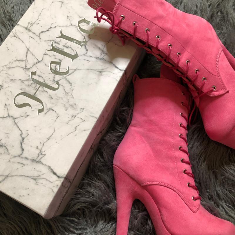 BabyDoll Pink - 7 INCH, stripper shoe, stripper heel, pole heel, not a pleaser, platform, dancer, pole dance, floor work