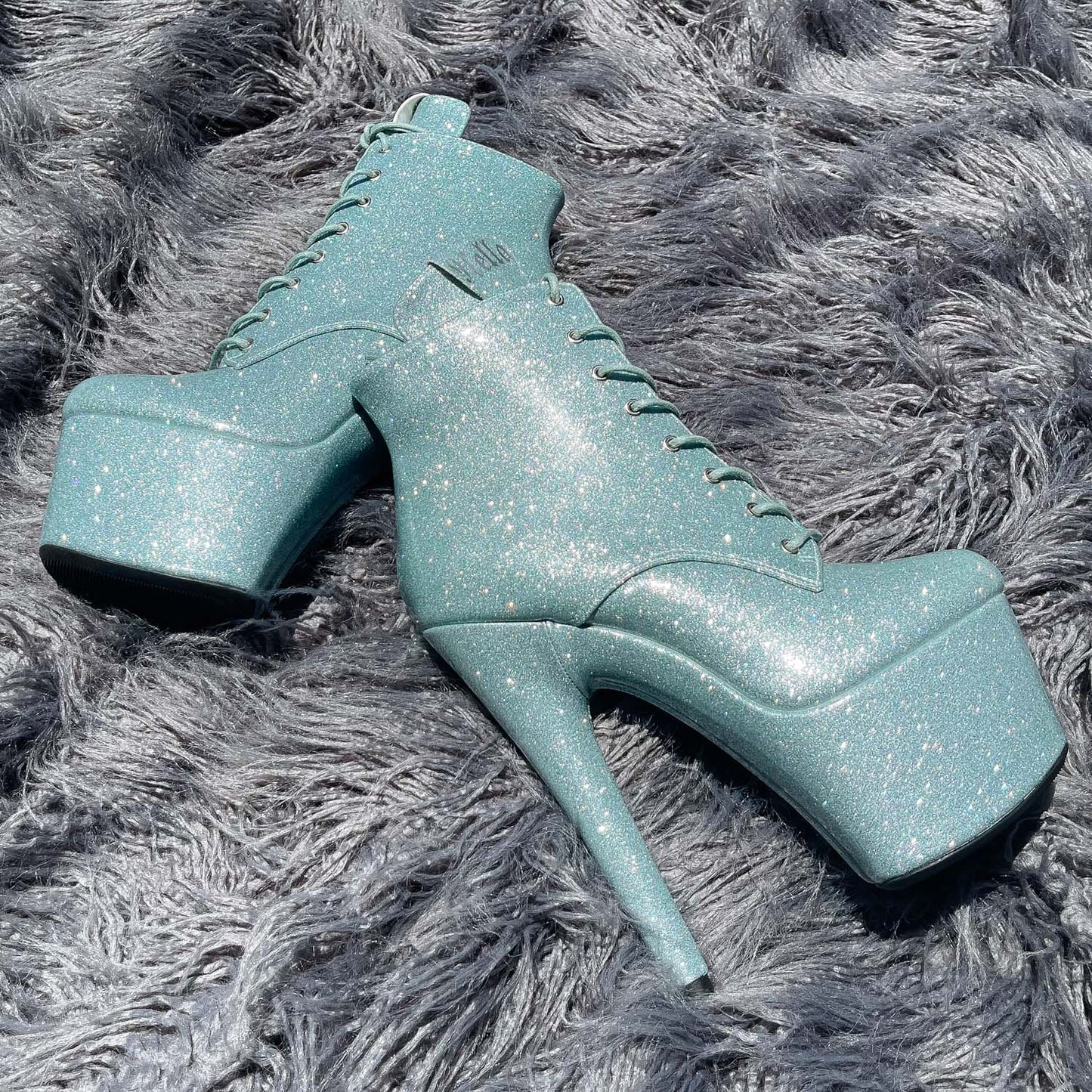 The Glitterati Ankle Boot - Ice Ice Baby - 7 INCH, stripper shoe, stripper heel, pole heel, not a pleaser, platform, dancer, pole dance, floor work