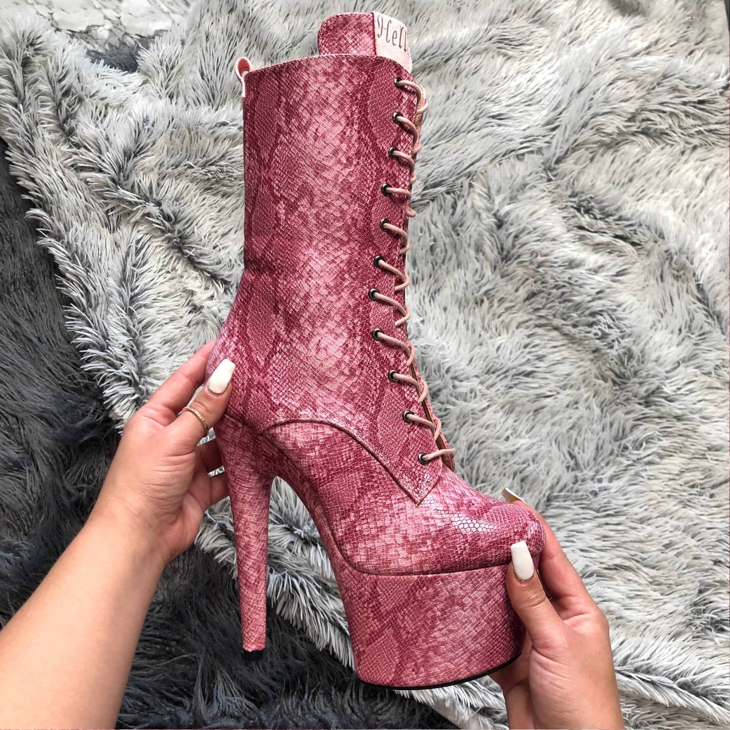 Candy Cobra Boot - 7 INCH, stripper shoe, stripper heel, pole heel, not a pleaser, platform, dancer, pole dance, floor work