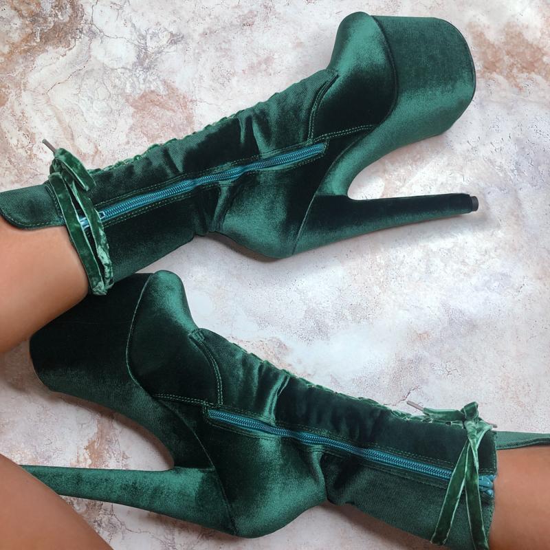 BabyDoll Velvet NY Gangster - 7 INCH, stripper shoe, stripper heel, pole heel, not a pleaser, platform, dancer, pole dance, floor work