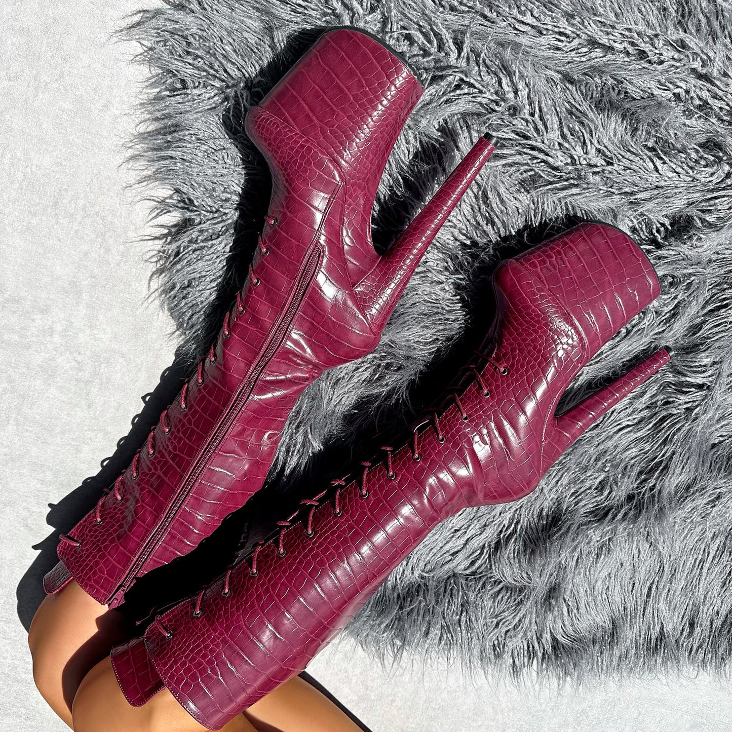 I Don’t Bite - Knee Boot - 8INCH, stripper shoe, stripper heel, pole heel, not a pleaser, platform, dancer, pole dance, floor work