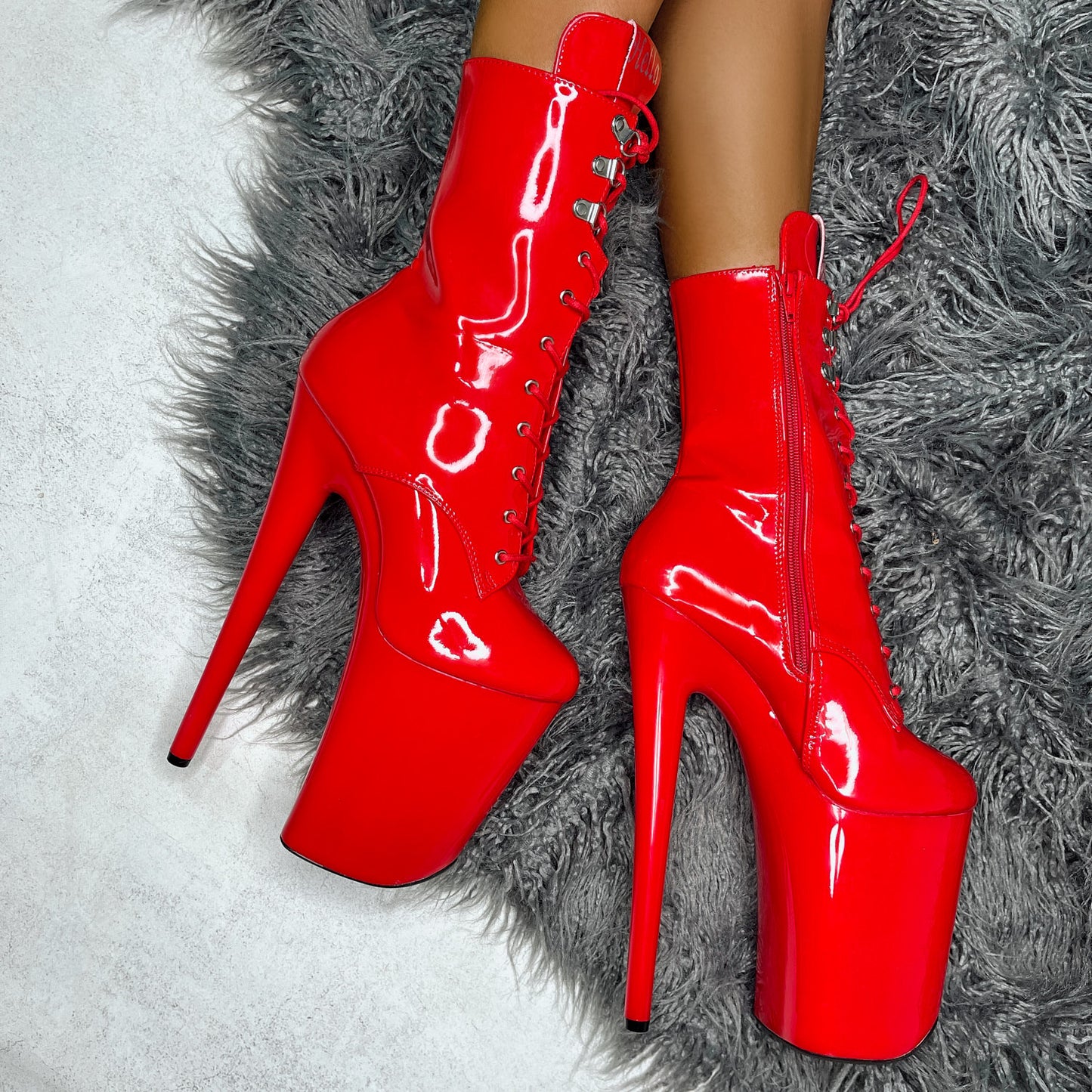 LipKit Boot - Cherry Pie - 9 INCH, stripper shoe, stripper heel, pole heel, not a pleaser, platform, dancer, pole dance, floor work