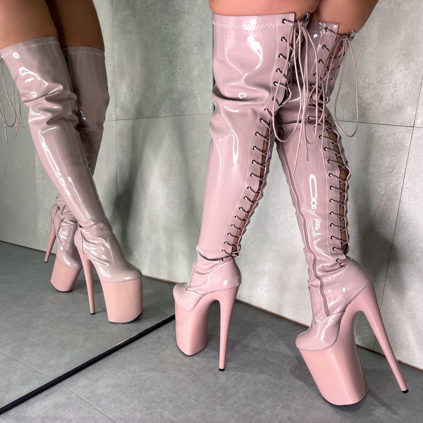 LipKit Thicc Thigh High - Boujee - 9 INCH, stripper shoe, stripper heel, pole heel, not a pleaser, platform, dancer, pole dance, floor work