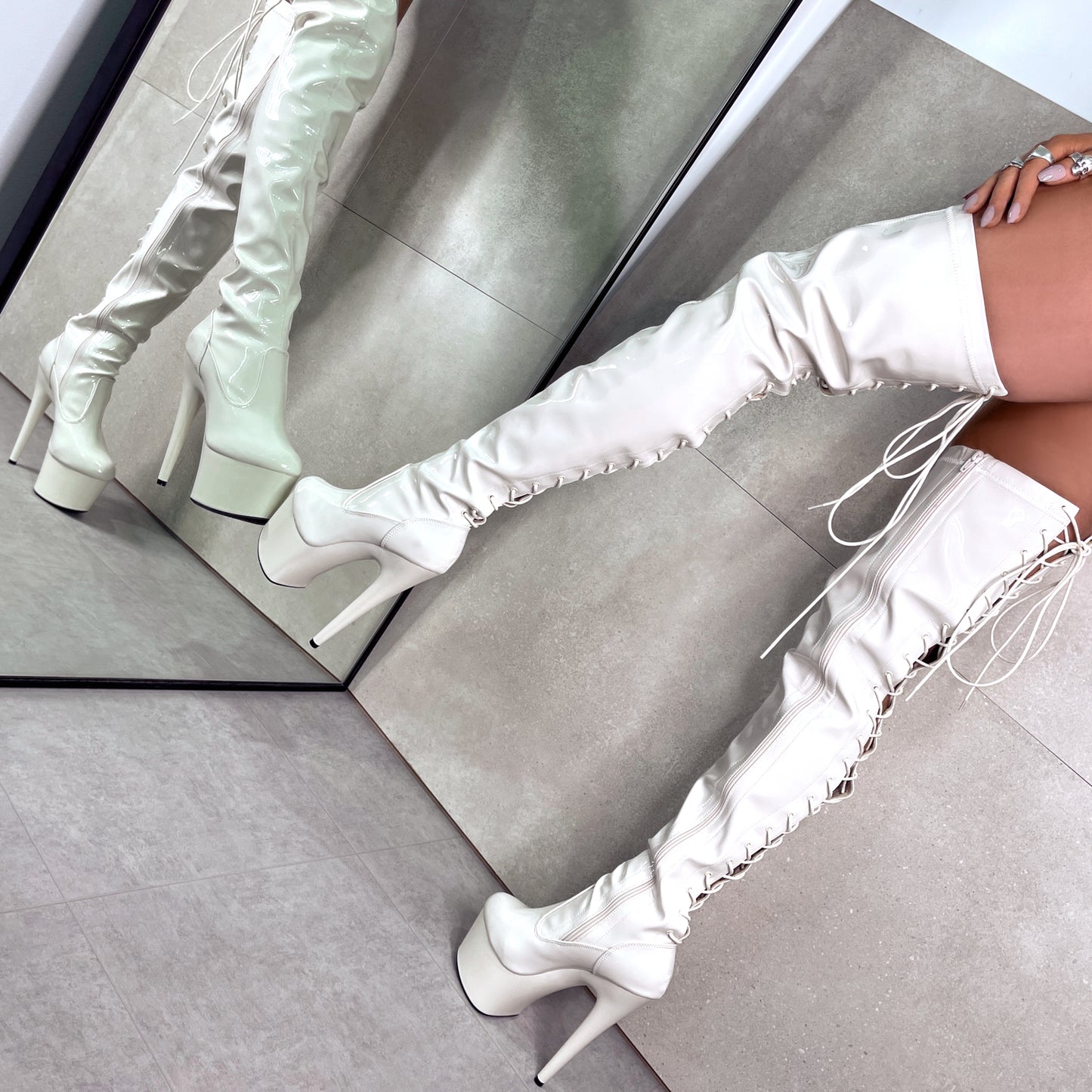 LipKit Thigh High - No Angel - 7 INCH, stripper shoe, stripper heel, pole heel, not a pleaser, platform, dancer, pole dance, floor work