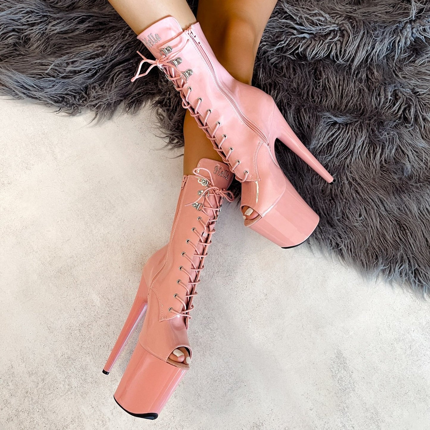 LipKit Open Toe Boot - Candy Shop - 8 INCH, stripper shoe, stripper heel, pole heel, not a pleaser, platform, dancer, pole dance, floor work