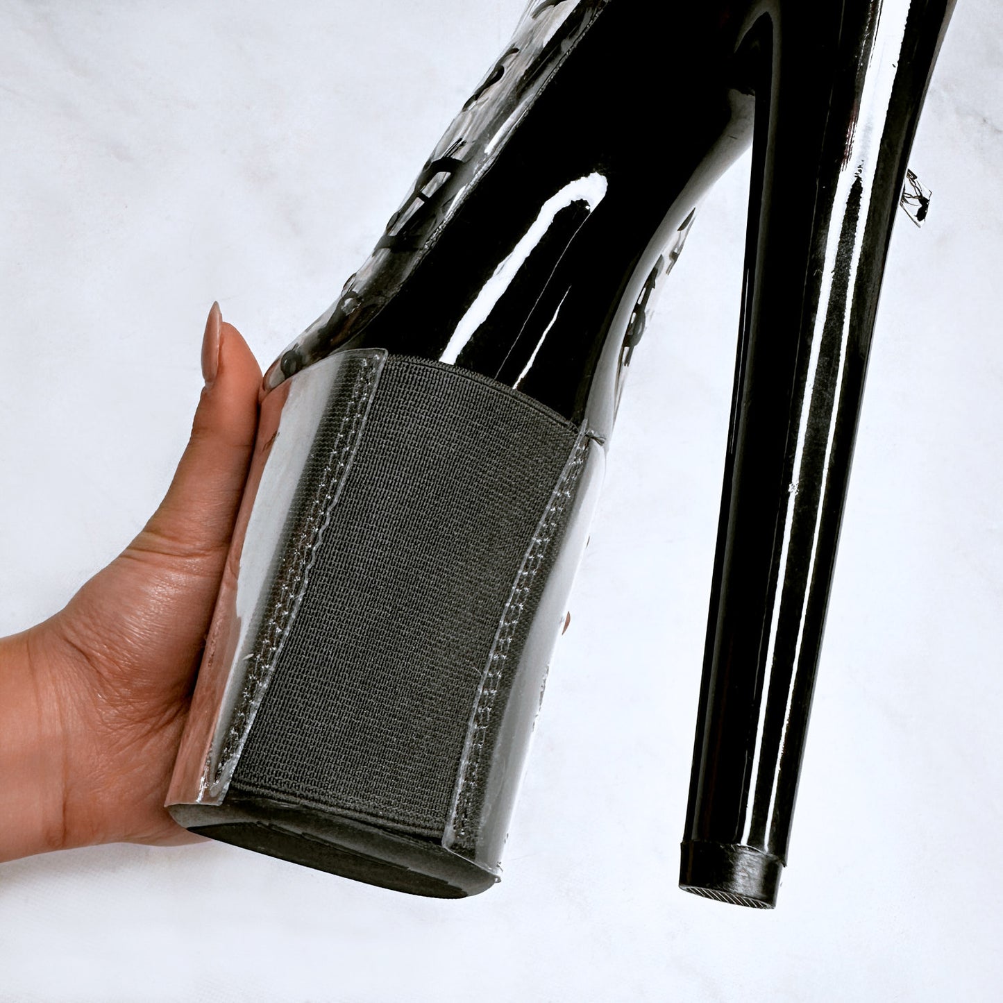 Stiletto & Open Toe Shoe Protectors - Clear & Black - 8 INCH