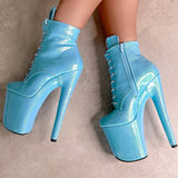 The Glitterati Ankle Boot - Baby Blues *2.0* - 8 INCH, stripper shoe, stripper heel, pole heel, not a pleaser, platform, dancer, pole dance, floor work