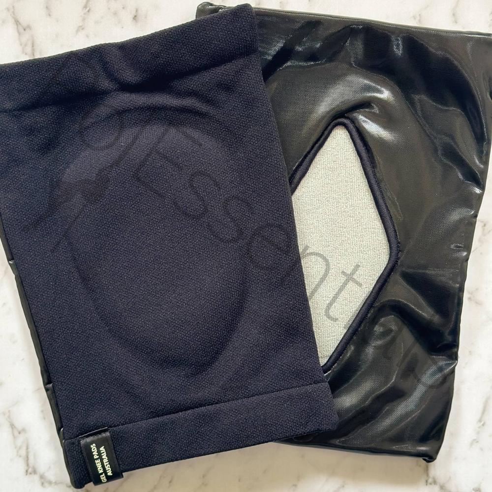 PolEssentials Grippy Gel Knee Pads in black – premium protection for floorwork.