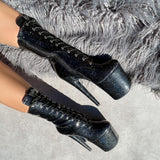 Glitterati Boot Wide Fit - Sin City - 8 INCH, stripper shoe, stripper heel, pole heel, not a pleaser, platform, dancer, pole dance, floor work