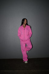 Anime Pole Dancer Wide Leg Sweatpants - Love of Hustlers Pink Sparkle