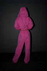 Anime Pole Dancer Zip Up Hoodie - Love of Hustlers Pink Sparkle