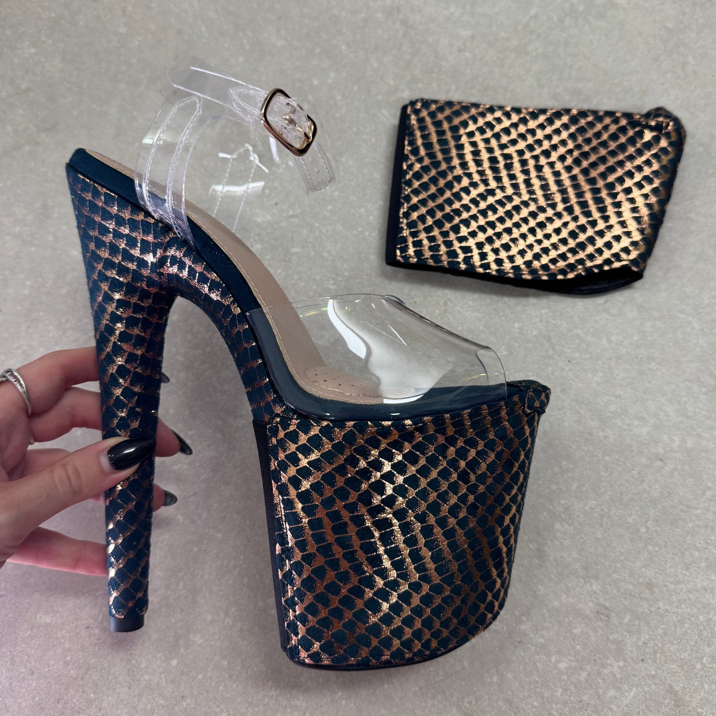 Stiletto / Open Toe Shoe Protector - Khaleesi Teal - 8 INCH