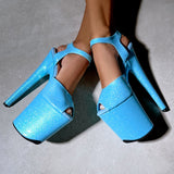 The Glitterati Stiletto - Baby Blues *2.0* - 8 INCH