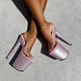The Glitterati Classic Stiletto - Sugarbaby - 8 INCH