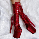 Glitterati Boot Wide Fit - Kansass - 8 INCH, stripper shoe, stripper heel, pole heel, not a pleaser, platform, dancer, pole dance, floor work