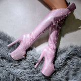 Sugarbaby Open Toe Over Knee Boot - 8 INCH