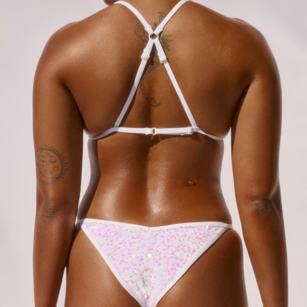 Raver Baby Clasp Bikini Bottoms - Pastels/White