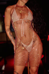 Chocolate - HOAH Diamond-drip Fantasy Choker Dress