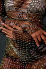Sparkle Black - HOAH Diamond-drip Fantasy Sleeved Dress