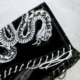 Viper Boot Black with White Thigh High - 8INCH