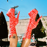 Drop it Like its THOT - Calf Boot - 8INCH - Red