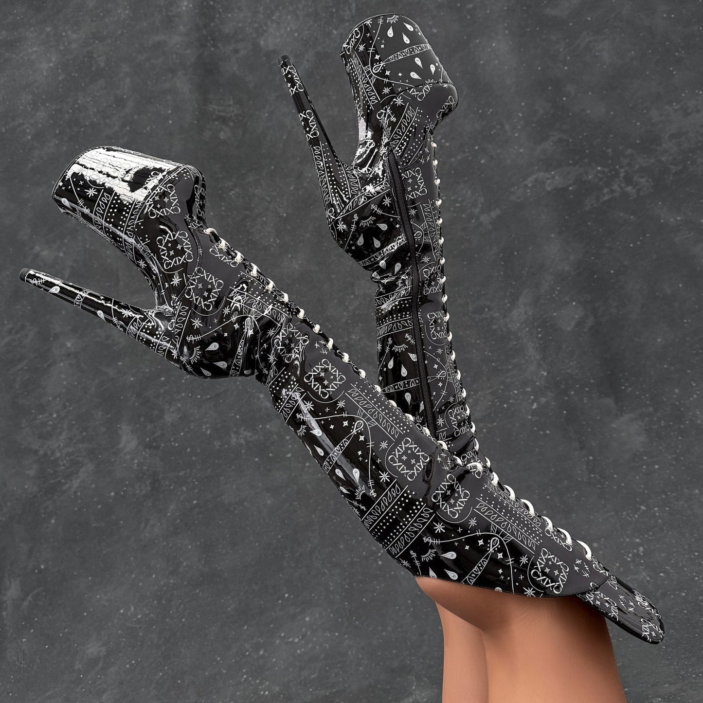 Bandana Baby - Knee Pad Boot - 8INCH - Black