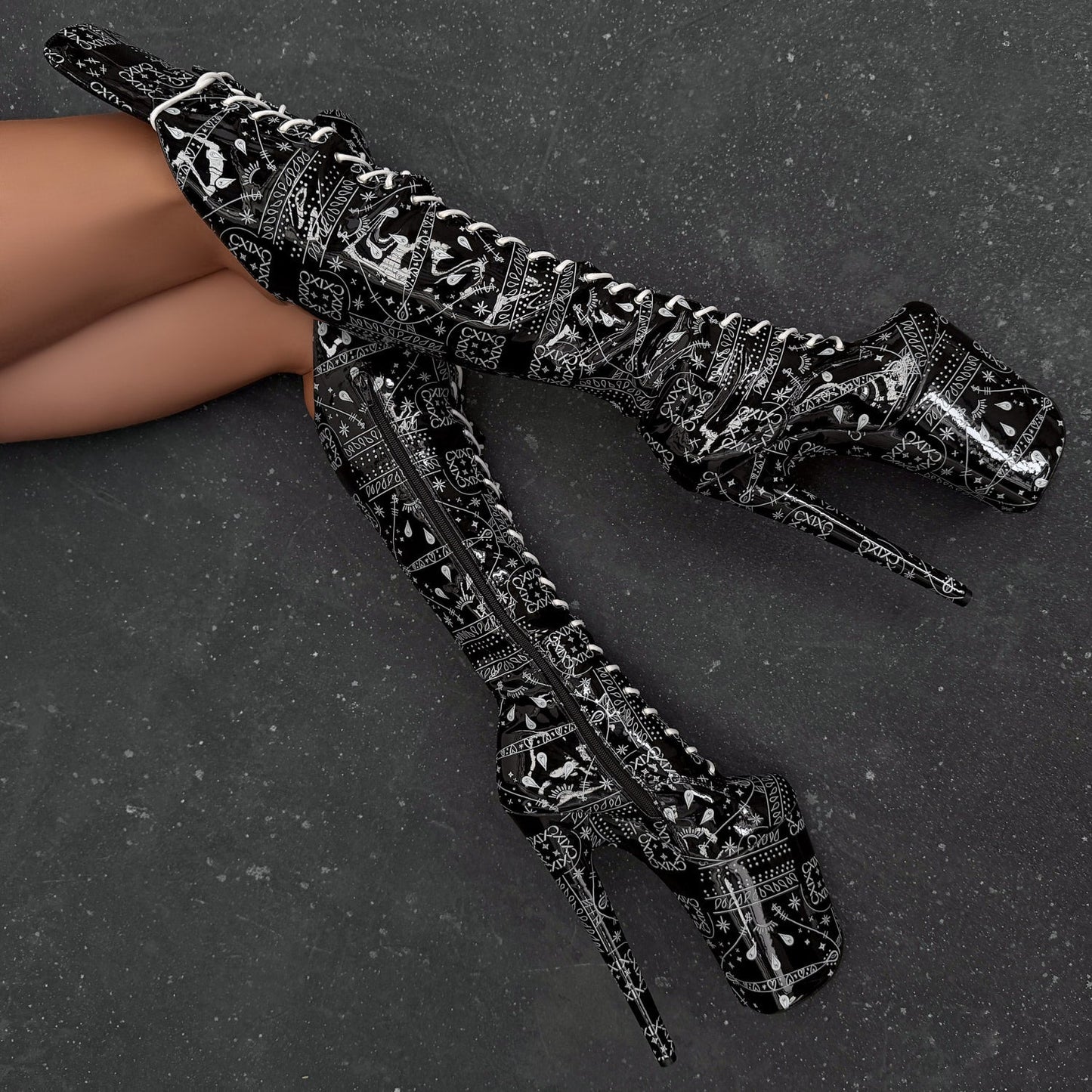 Bandana Baby - Knee Pad Boot - 9INCH - Black