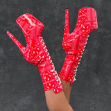 Drop it Like its THOT - Calf Boot - 8INCH - Red