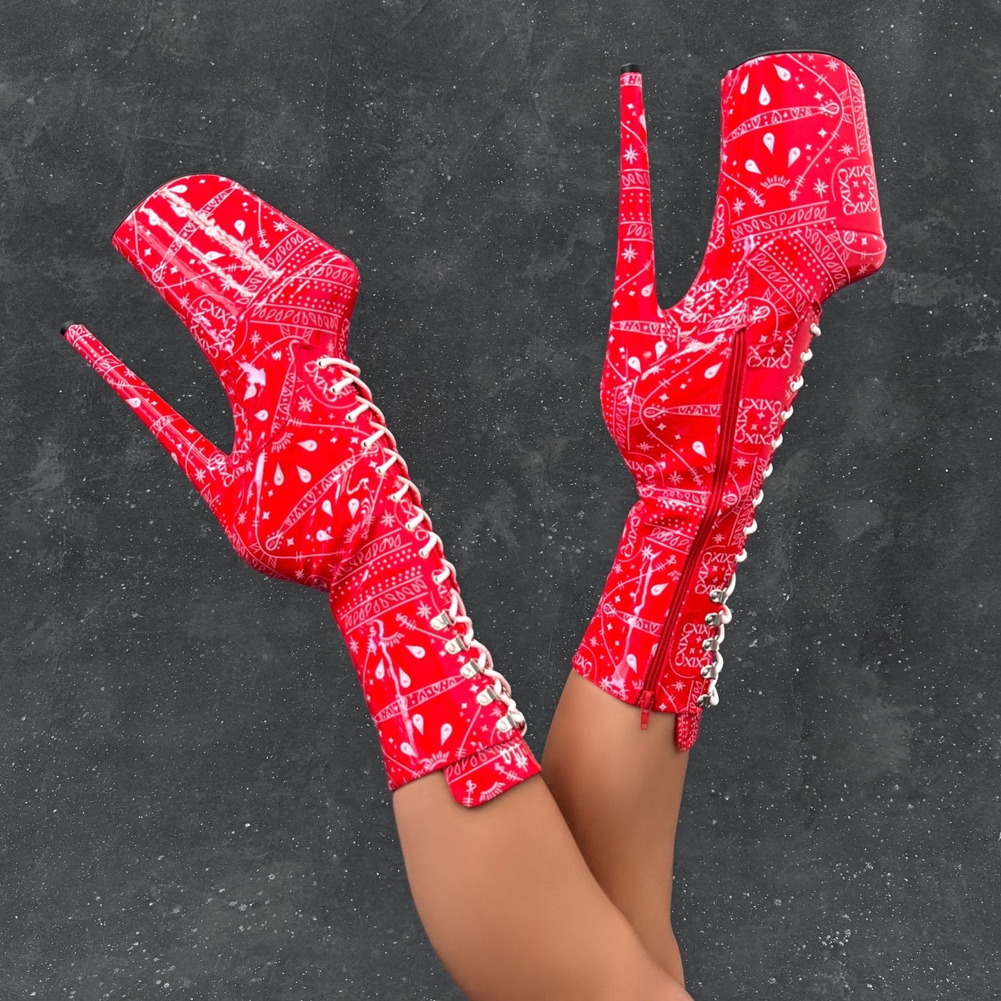 Drop it Like its THOT - Calf Boot - 9INCH - Red