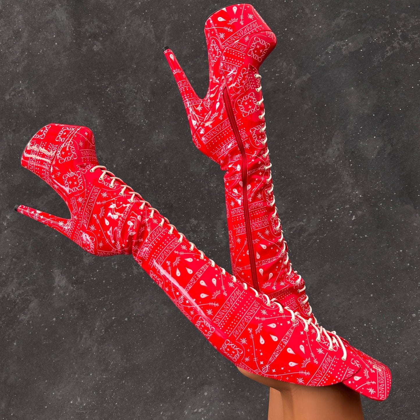 Drop it Like its THOT - Knee Pad Boot - 7INCH - Red