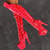Drop it Like its THOT - Knee Pad Boot - 7INCH - Red