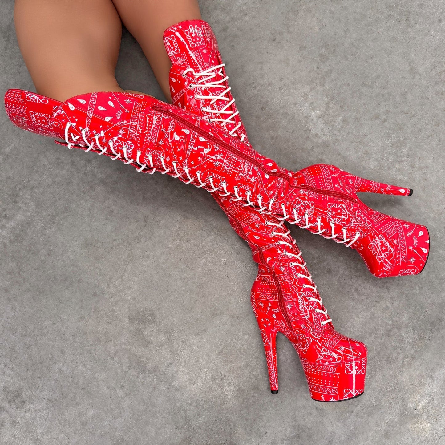 Drop it Like its THOT - Knee Pad Boot - 7INCH - Red