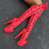 Drop it Like its THOT - Knee Pad Boot - 8INCH - Red