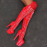 Drop it Like its THOT - Knee Pad Boot - 8INCH - Red