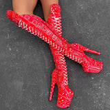 Drop it Like its THOT - Knee Pad Boot - 8INCH - Red
