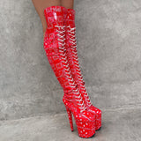 Drop it Like its THOT - Knee Pad Boot - 8INCH - Red