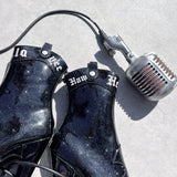 Country Cowgirl Boot - Black with White - 8INCH
