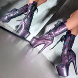 The Glitterati Butterfly Boot - Mystical Purple - 7INCH
