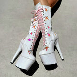 The Glitterati Butterfly Boot - Snow Kween - Wide Fit - 7INCH