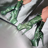 The Glitterati Cosmic Boot - Emerald Sparkle - 7INCH