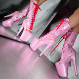 The Glitterati Cosmic Boot - Pink Sparkle - 8INCH