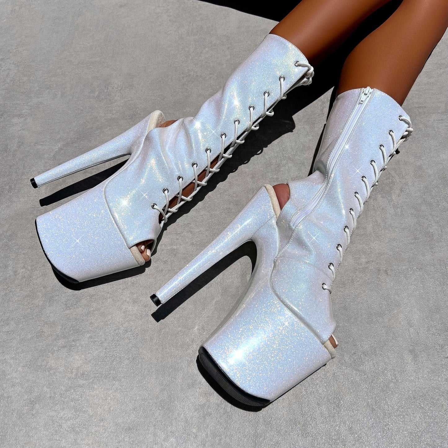 The Glitterati - OHOT Boot - Snow Kween - 8INCH