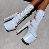 The Glitterati - OHOT Boot - Snow Kween - 8INCH